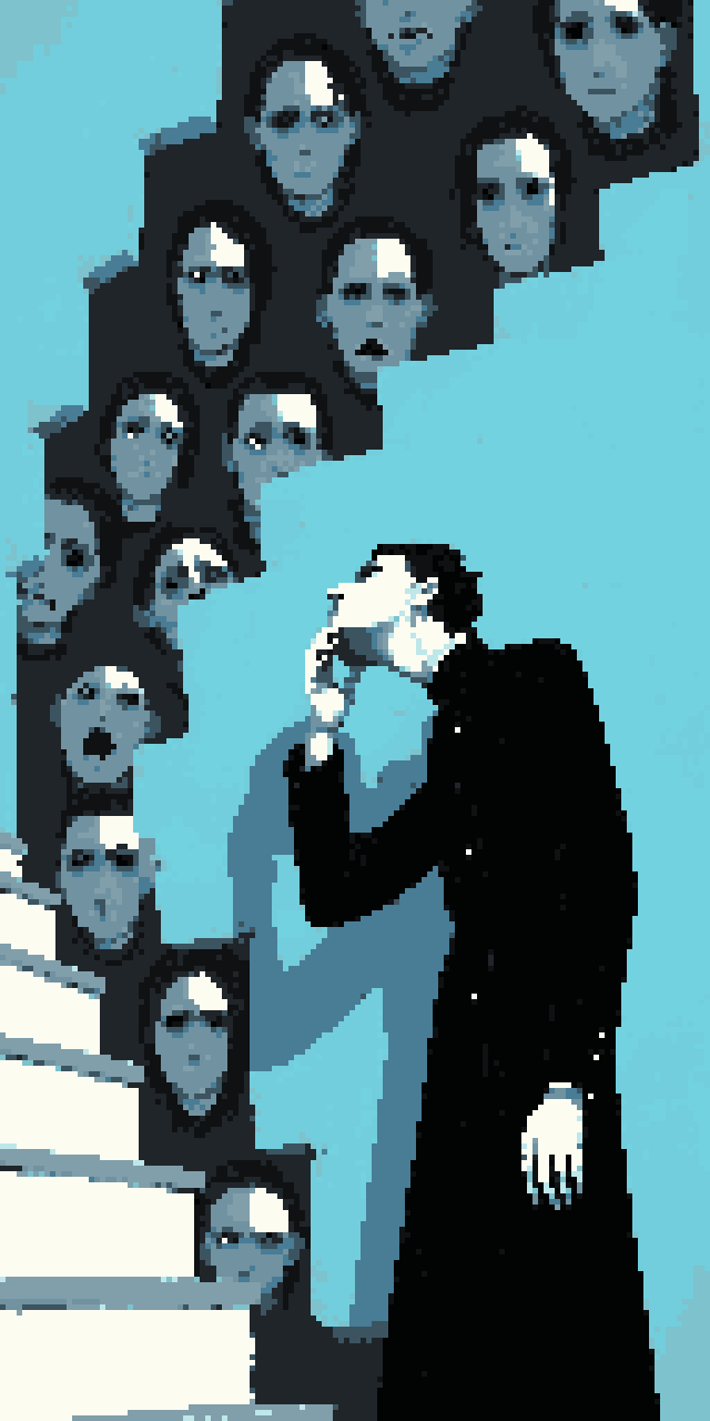 Abstract faces — pixel art