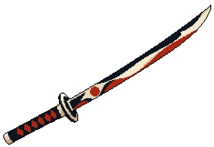Ivory and red katana